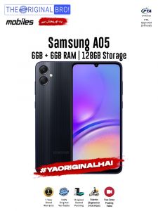 Samsung A05 - 6GB RAM - 128GB Storage - PTA Approved - 12 Months Warranty - Black - The Original Bro Mobiles - TOB35